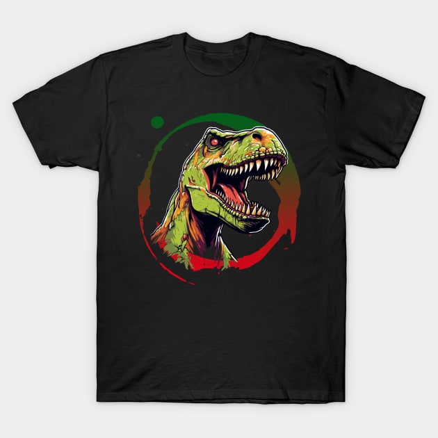 Fierce Allosaurus Color Splash Design T-Shirt by Terra Fossil Merch